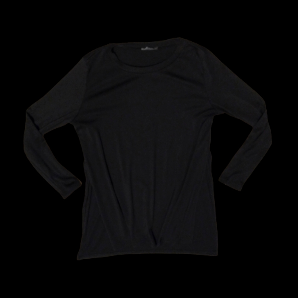 black long sleeve shirt with side slits
